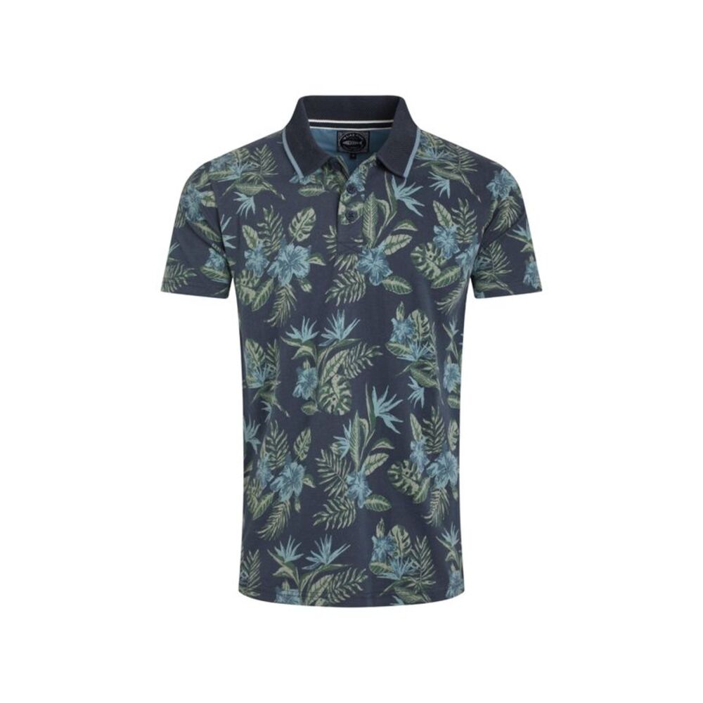 Weird Fish Mens Sarat Printed Polo Shirt / Navy